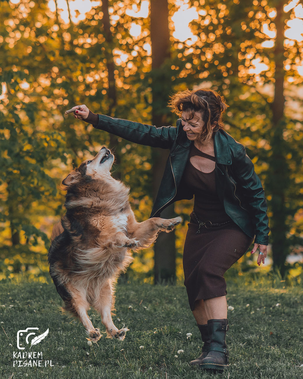 Sesja z psem w parku